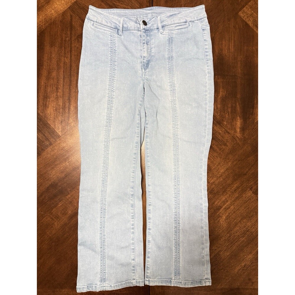 Intro Love The Fit Stretch Straight Leg Women's Crop Jeans Sz 6 Stretch Lt Denim